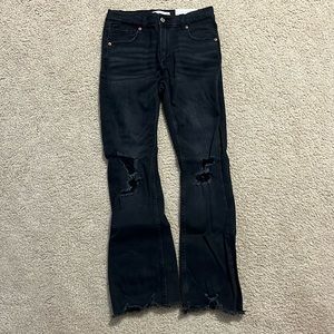 Zara Black Flare Denim Pants